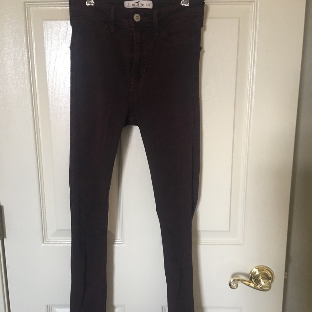 Hollister Deep Maroon High waist Jeans